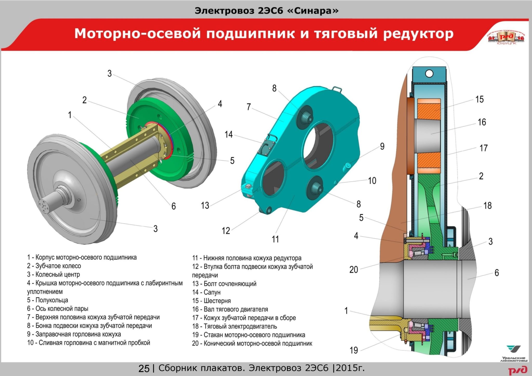 Моторно осевой подшипник тепловоза